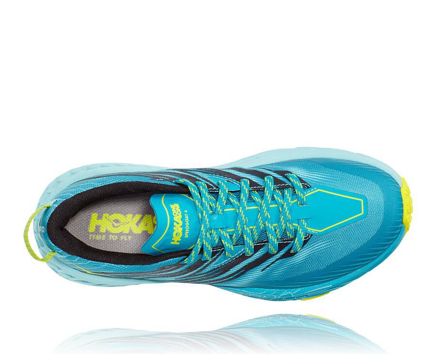 Trail Shoes Womens - Hoka One One Speedgoat 4 - Turquoise - IPQEKAD-89